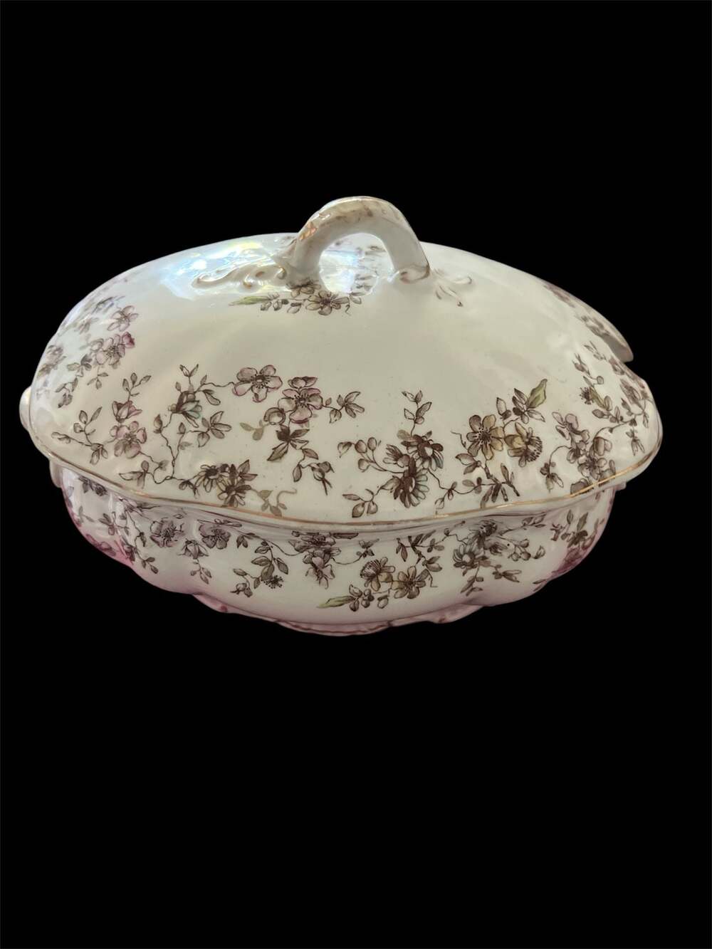 Antique 1880s Ridgways Royal Semi Porcelain Mini Tureen Sauce Bowl.